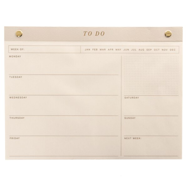 Gray Weekly Desk Pad